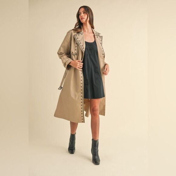 926. DOUBLE BREASTED EMBROIDERED TRENCHCOAT - Picture 6 of 13